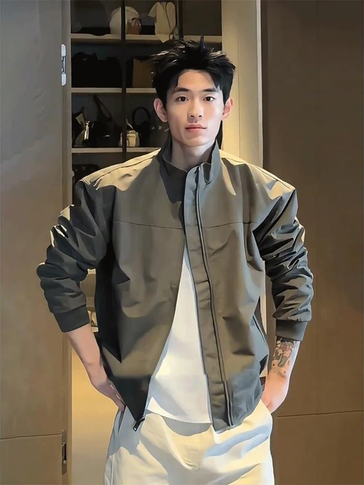 

American Sle Tee-Proof Stand Collar Baseball Jaet Men's Faion Brand High-End ort oulder Pad Pilot Jaet