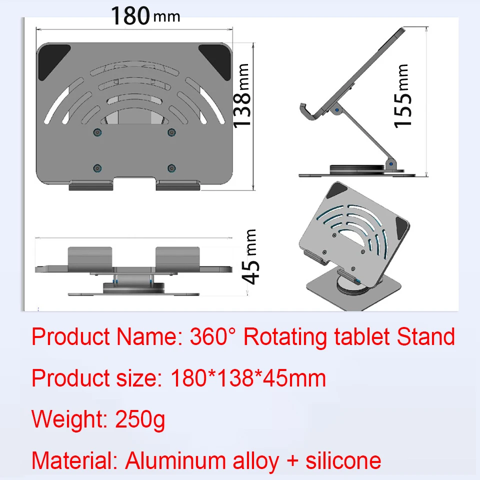 Support de tablette pliable, rotation à 360 degrés, creux, bureau pour 4-12.9 pouces, accessoires iPad