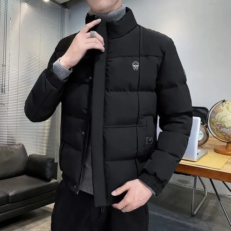 

Winter Men's Golf Jackets Coat Korea Fashion Casual Stand Collar Thicken Coat Man Golf Wear Down Cotton Keep Warm Golf Men 골프웨어