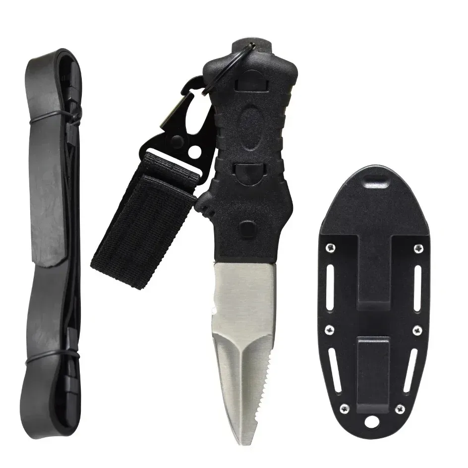 Outdoor Water Rescue Knife Spearfishing Diving Knife Stainless Steel Dive Tool Rope Cutter