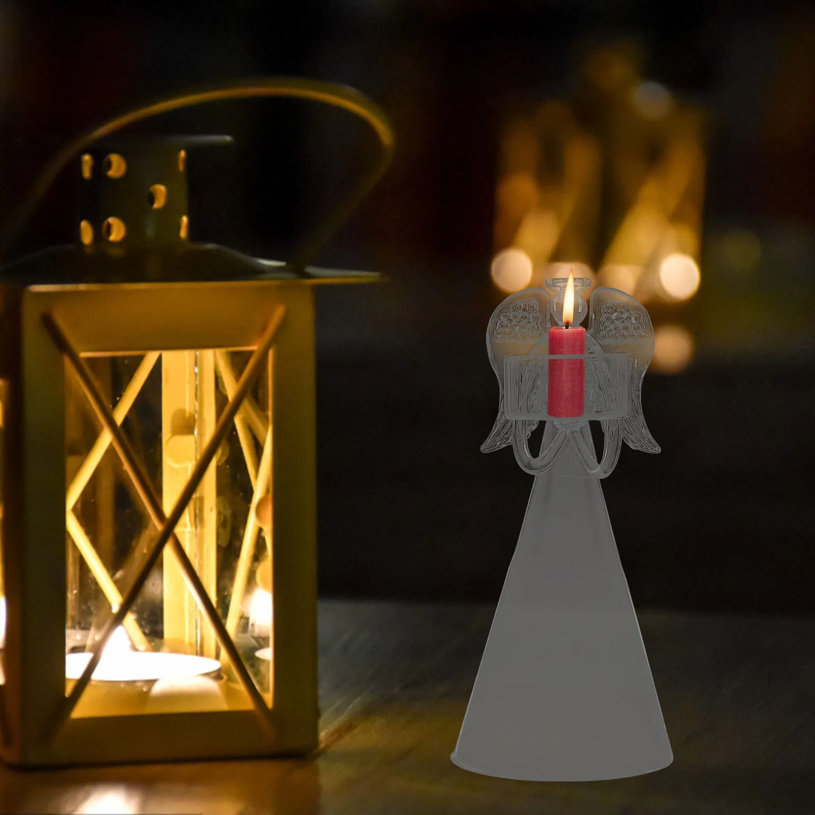 Angel Holder Glass Elegant Design for Christmas Wedding Dinner Party Decorative Tabletop Stand Home Kitchen