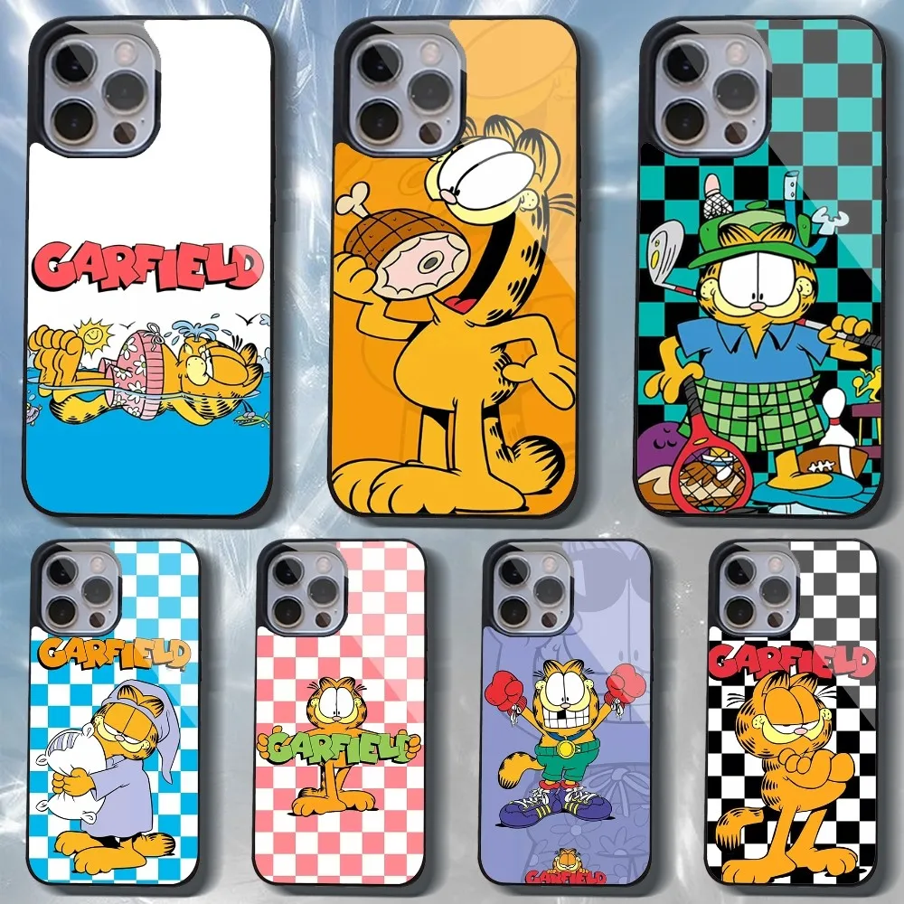 Cute Cartoon G-Garfield Phone Case For IPhone 16 15 14 13 Pro Max 11 12 Mini Alex Mirror For Magsafe Wireless Charging Cover