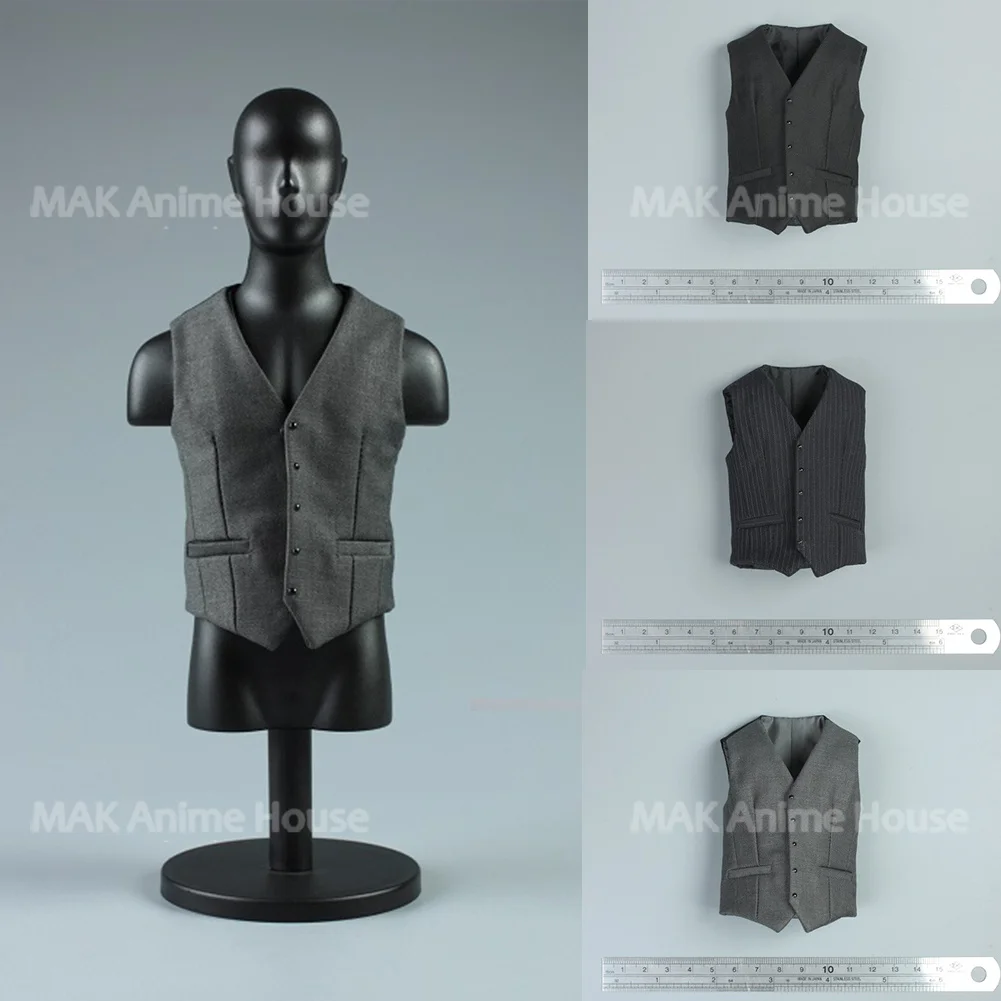 

AFS 1/6 Scale Black Stripe Suit Vest Clothes Accessories Model Fit 12'' Soldier Standard Action Figure Body