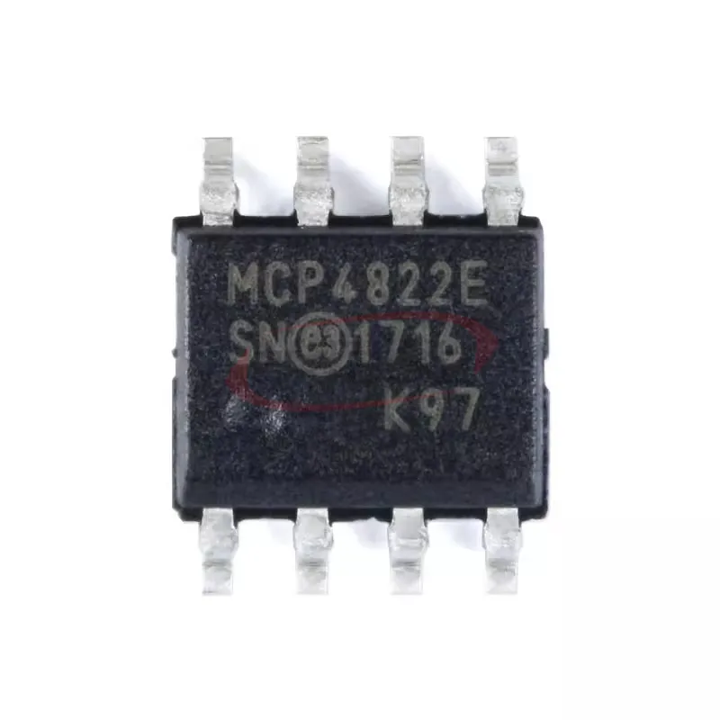 5PCS MCP4822 MCP4822E MCP4822-E/SN MCP4822T-E/SN SOIC-8 Digital to Analog Converters - DAC Dual 12-bit DAC SMD IC