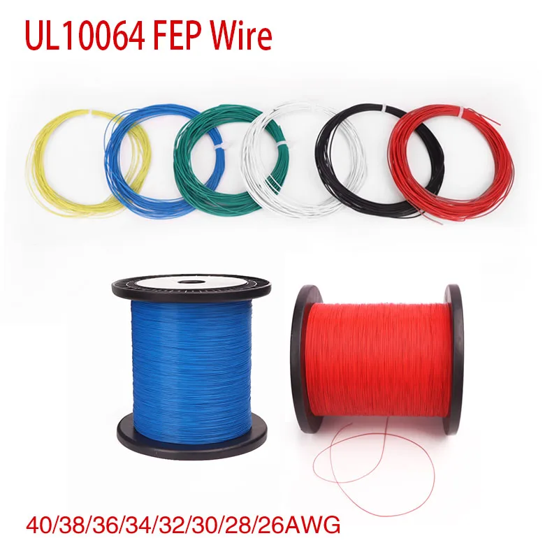 10M/20M/50M UL10064 PTFE Wire 40AWG 36AWG 34AWG Plastic Ultra Fine Micro Wires Solder High Conductivity Copper Cable