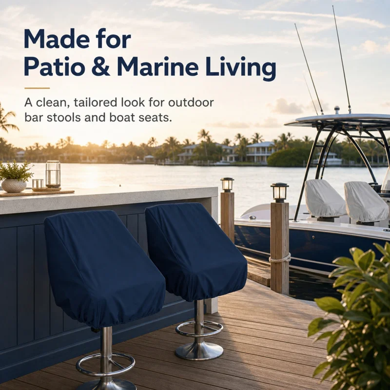 Chair protective cover for outdoor yacht seats, patio garden, marine supplies, bar counter dustproof, waterproof, sun-proof cove