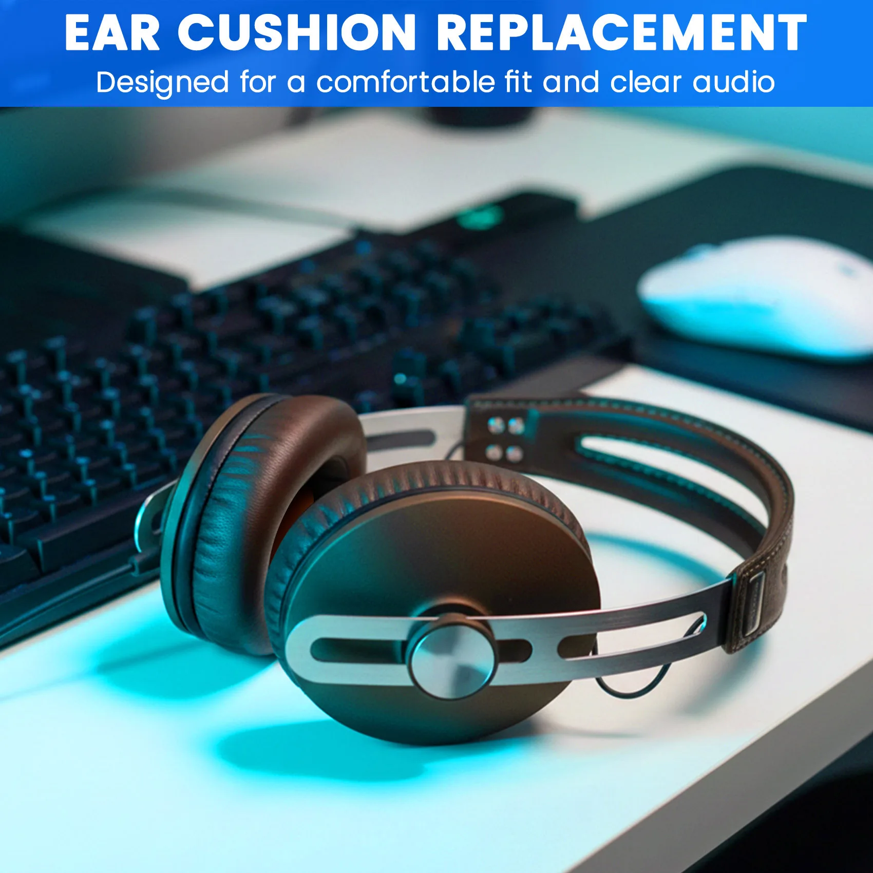 New Tech Replacement Ear Pads For Sennheise Momentum 1/2 Headphone Accessories Over Ear Headset Ear Cushion - view 3
