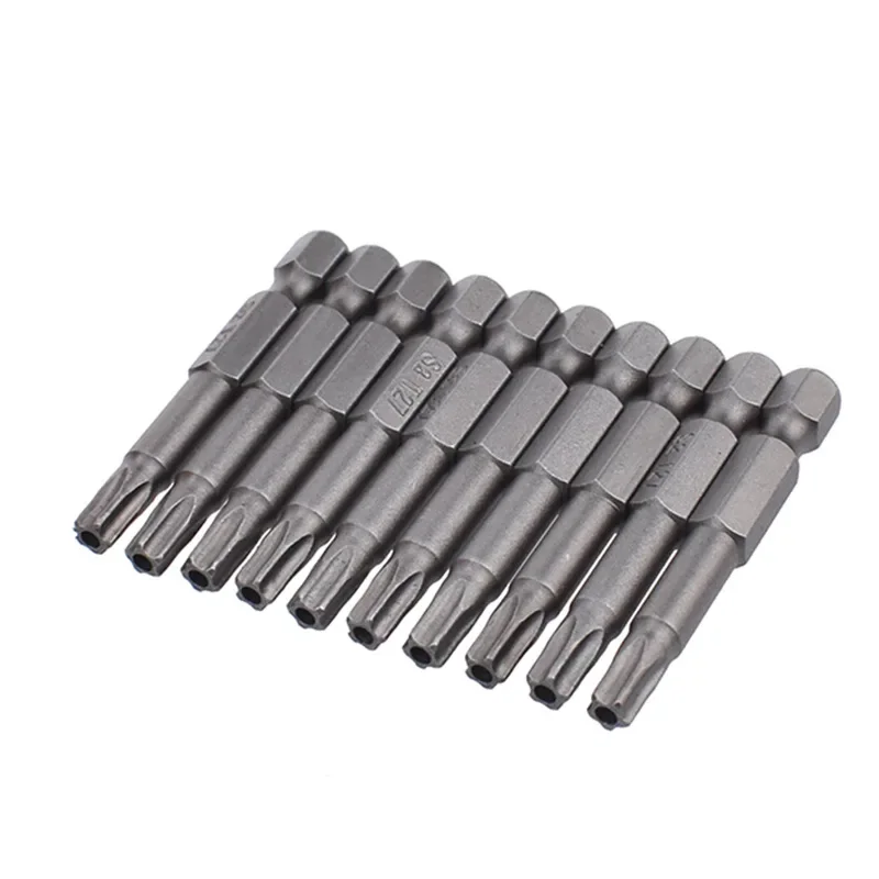 10pcs Torx Bits for Screwdriver Bit Set 5-stars Bits Set Screwdriver Tips Driver Electric Drill Power Tools Torx Set 1/4