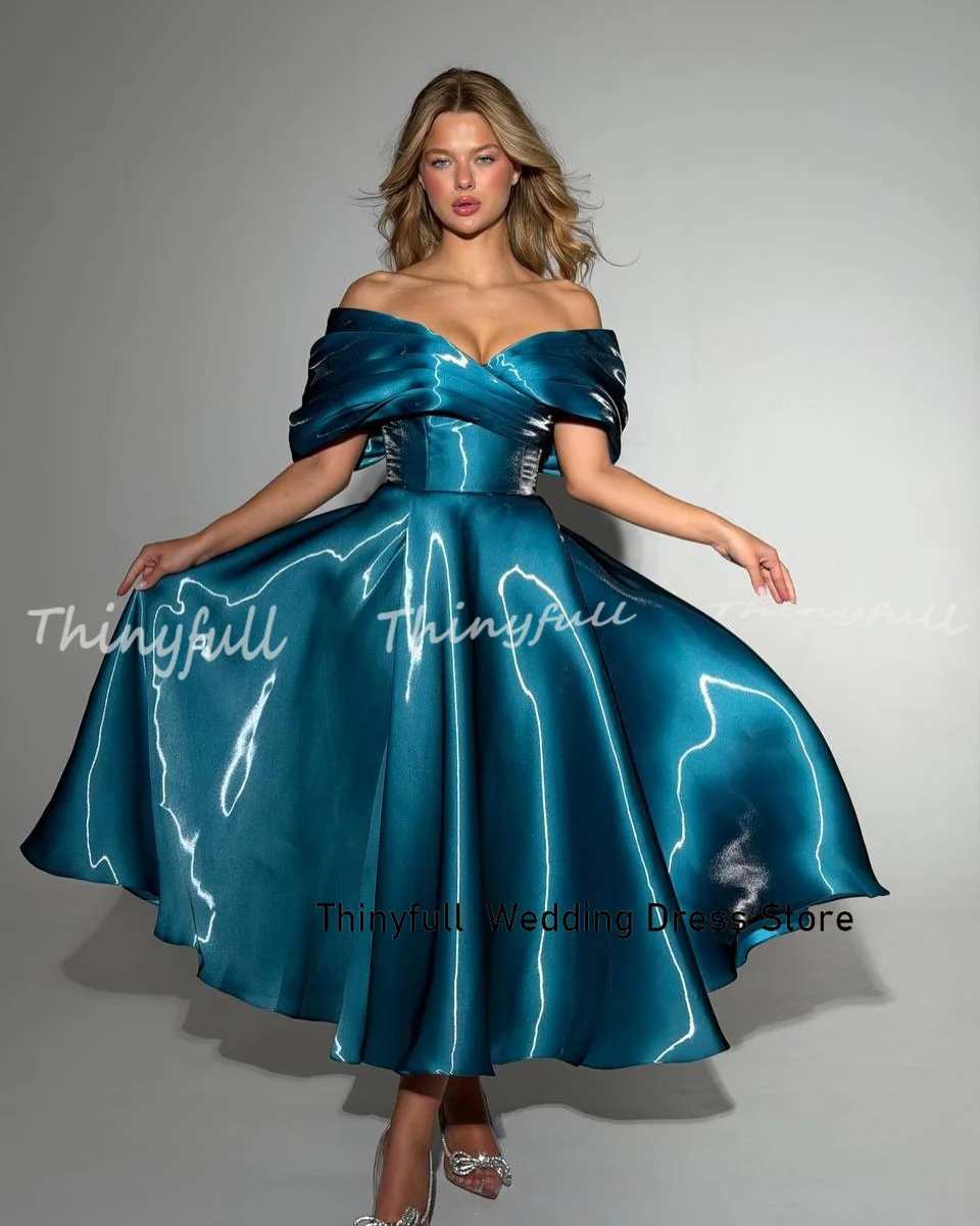 Thinyfull A-line Off Shoulder Prom Dress 2026 Liquid Organza Evening Dresses Vestidos De Fiesta Elegantes Party Gown Customized image 3