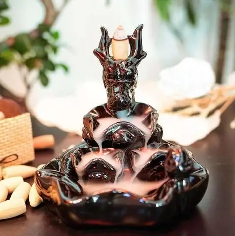 Incense Cones Ceramic Handicrafts Dragon Handmade Waterfall Backflow Censer Holder