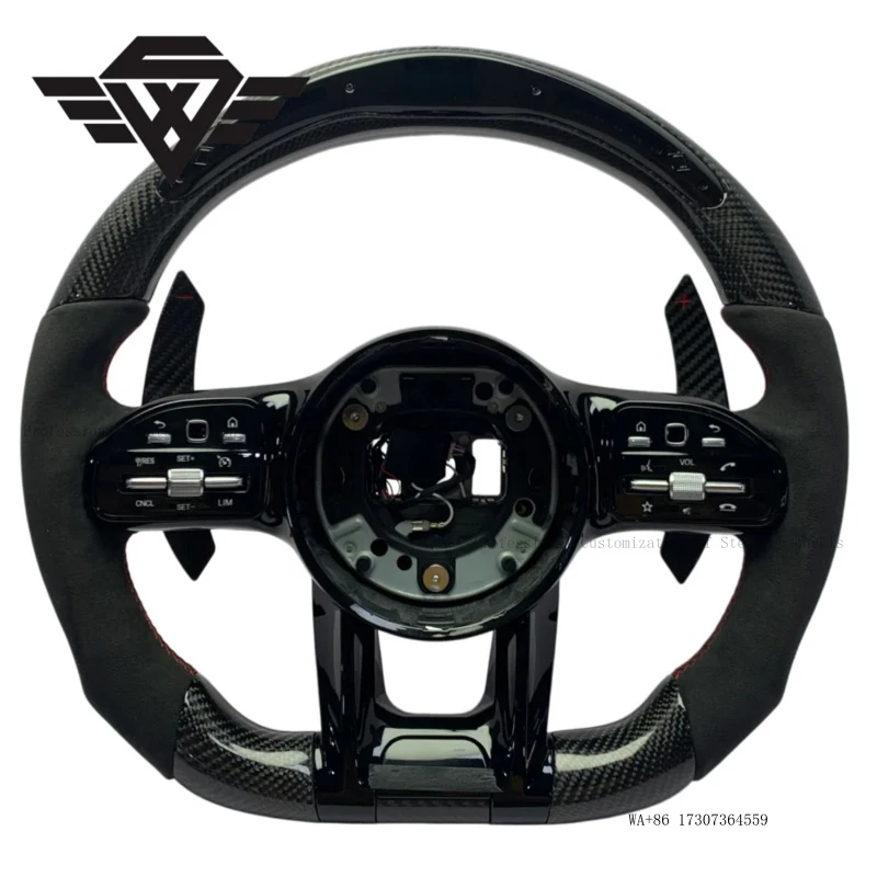 Luxury Sports Car Steering Wheel Fit for Mercedes Benz 809 AMG  223Y  W205 E63 Real Carbon Fiber with LED Light Custom