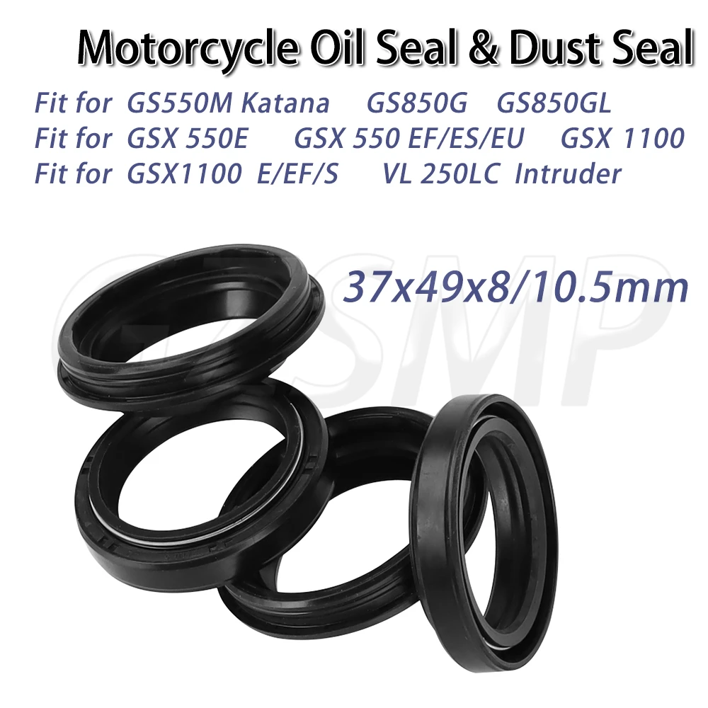 

37x49x8/10.5 Front Fork Damper Oil Seal Dust Fit for Suzuki GS750S GS550M Katana GS1000 GS GSX 1100 GS850G/GL GS500