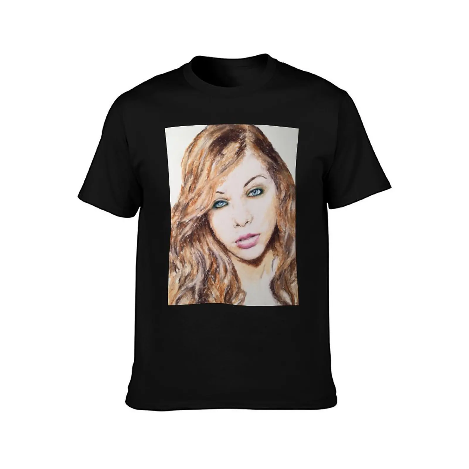 Michelle Trachtenberg, Pastels Portrait, by James Patrick T-Shirt, Summer Casual Cotton Tee, Oversized Streetwear Tops