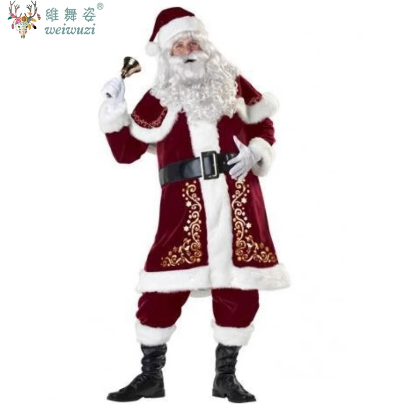 

Christmas Adult Santa Claus luxurious Cosplay Costumes Stage Interesting Performance Costumes Fancy Christmas Party Costumes