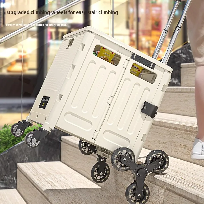 ポータブル折りたたみショッピングカート小型牽引車手引き商品運搬ツール家庭用野菜購入用軽量トロリー