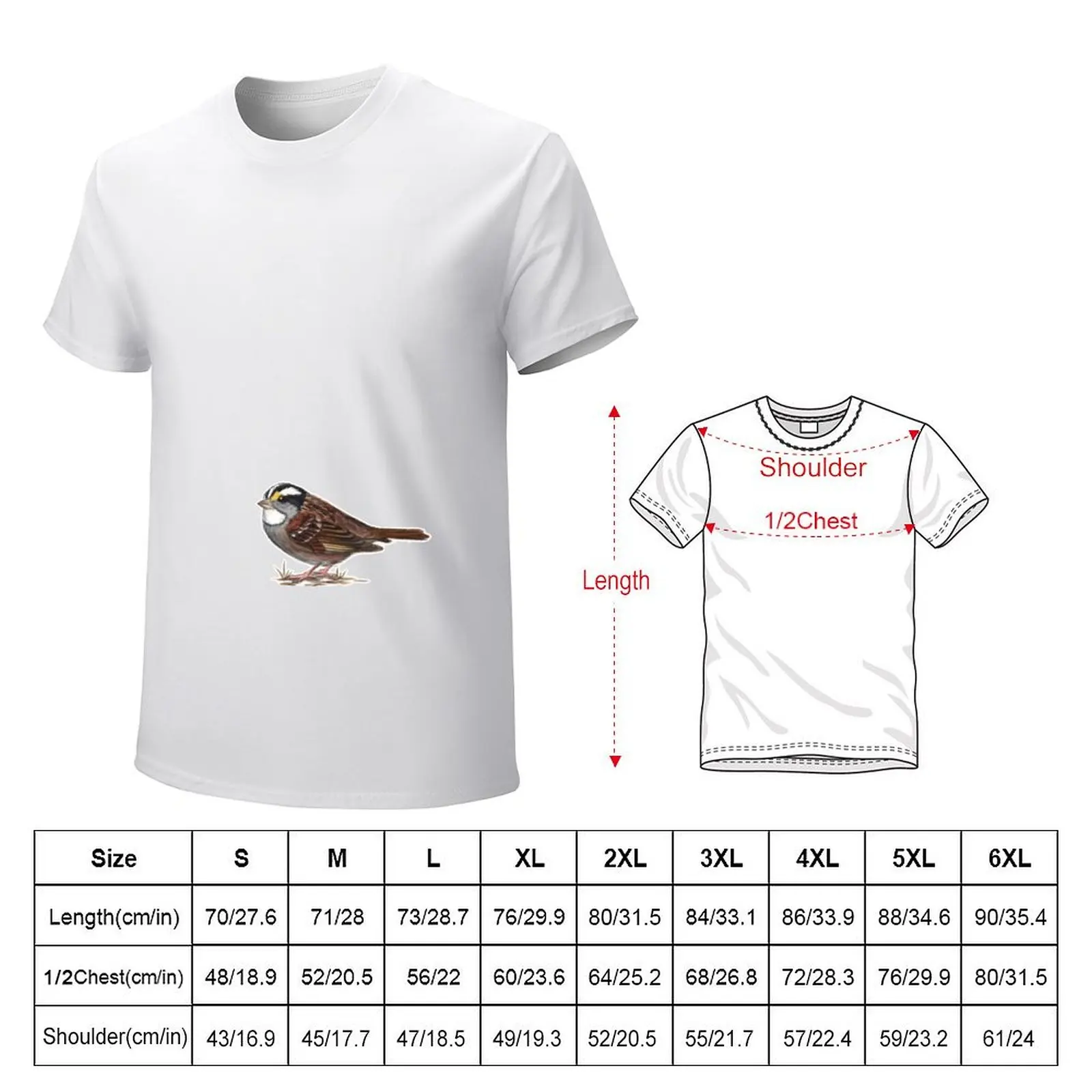 White-throated Sparrow T-Shirt customs design your own anime clothes summer clothes fruit of the loom mens t shirts