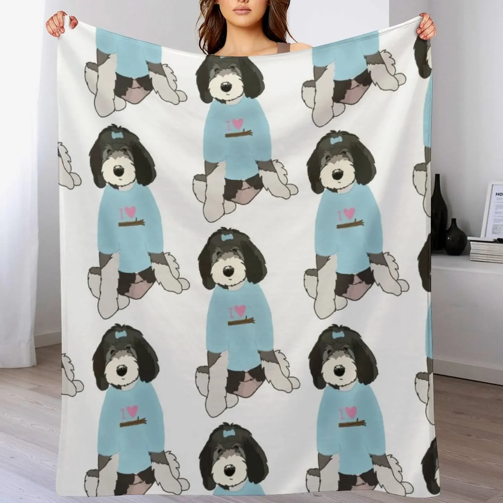 

Sheepadoodle Zo Throw Blanket bed plaid halloween Soft Plush Plaid Soft Blankets