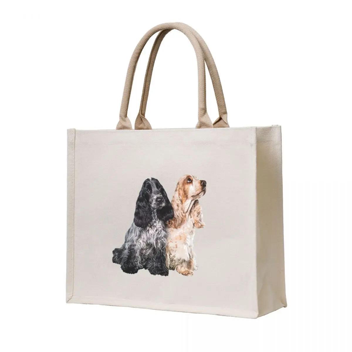

Cocker Spaniel Blue Roan Orange Roan Cute Puppy Dogs Tote Bag tote screen Beach men personalized