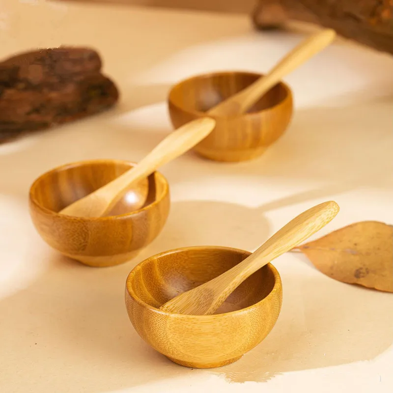 5/10/30/50pcs Bamboo DIY Face Mask Mixing Bowl with Spoon Aromatherapy Bowl Set Massage Oil Face Care Makeup Tool Kits