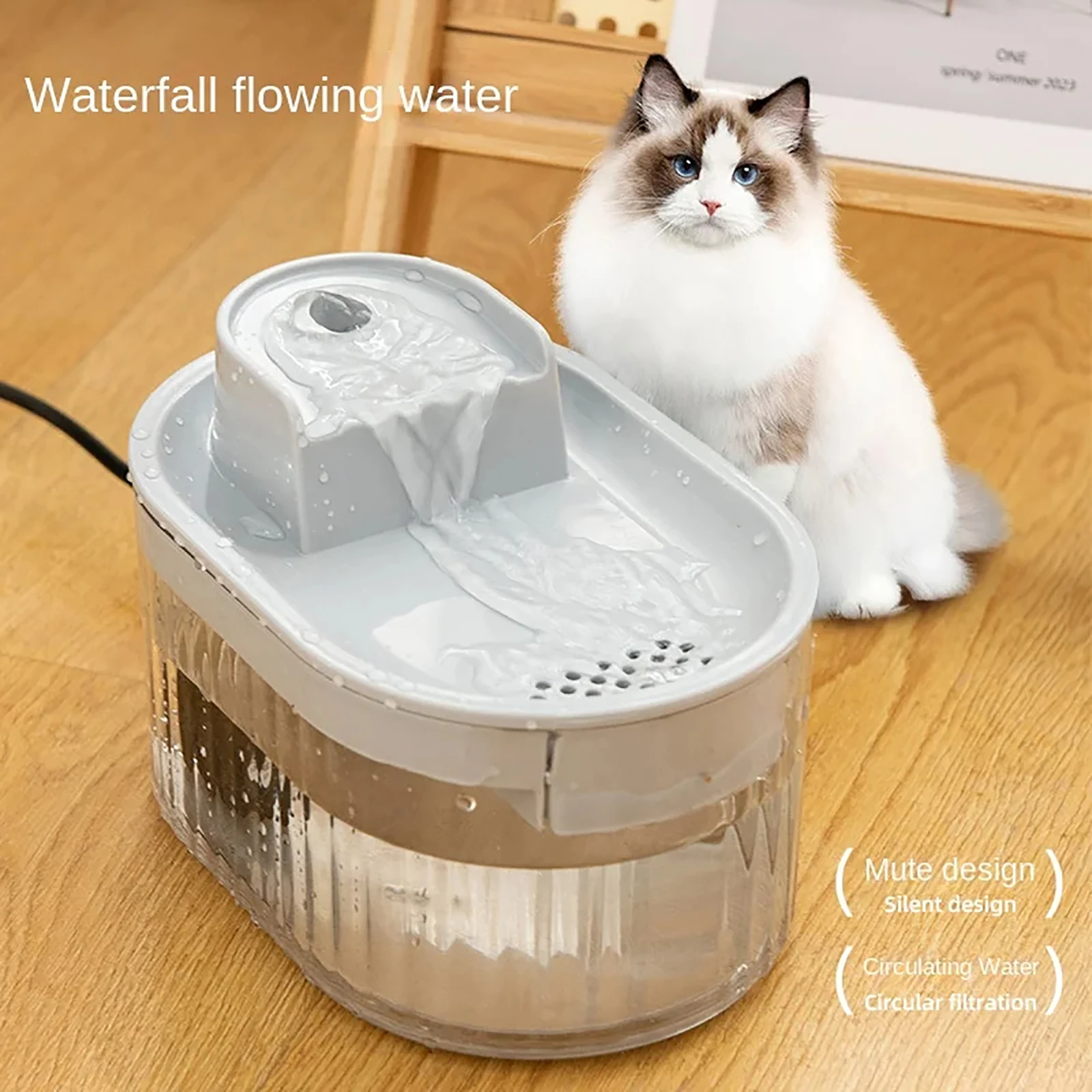 

Automatic Water Drinking Fountain Dispenser for Cat,1.5L Smart Pet Water Dispenser Recirculate Filter Cats Dog Pets supplies