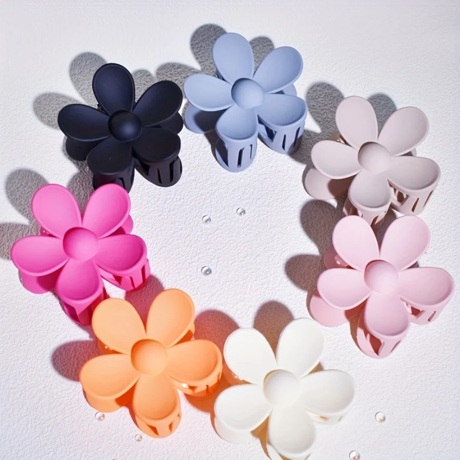 7pcs/set Ladies Multi-colored flower-shaped non-slip hair claw with various hair sizes and lengths using Bohemian style