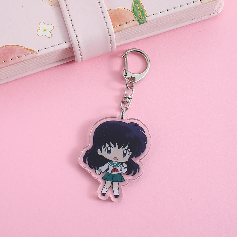 Inuyasha  Anime Lilo and Stitch Pendant Keychains Holder Car Key Chain Key Ring Mobile Phone Bag Hanging Jewelry Gifts