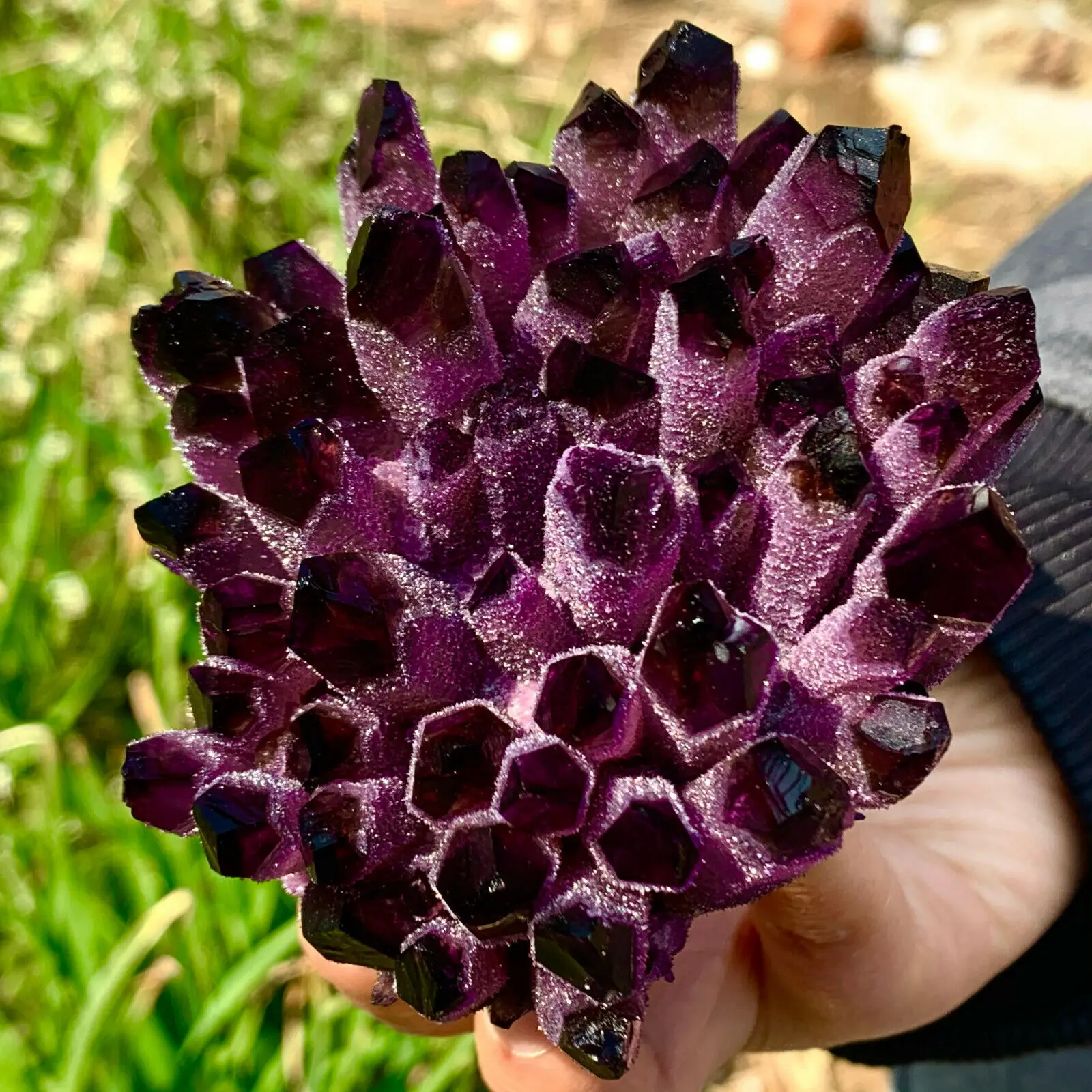 600g Natural Violet Ghost Phantom Quartz Crystal Cluster Healing Specimen 1pcs