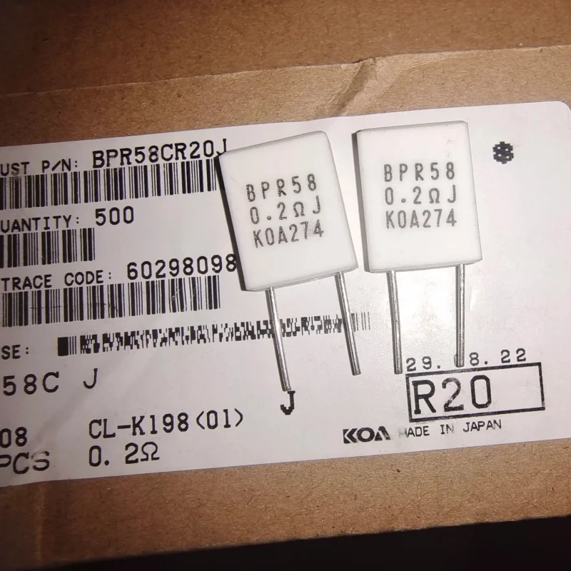 10-100pcs Japanese KOA cement resistor BPR58 0.2 Ω 0.2R 0.2 Euro 5W vertical non inductive resistor