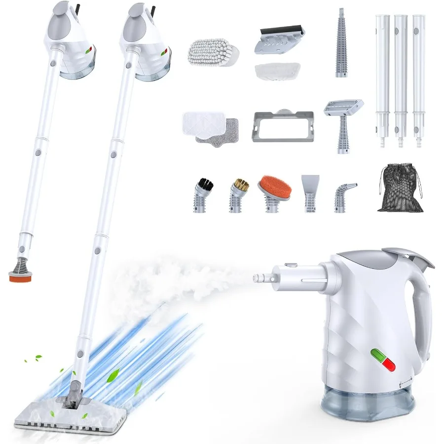 

10-in-1 Steam Cleaner Steam Mop with Detachable Handheld Design 320ml High-Capacity Water Tank Rapid 10-Second Heating Portable