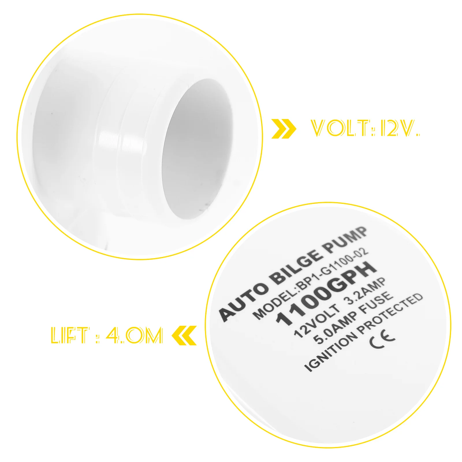 

12V Automatic Submersible Pump Compact Auto Bilge Water Pump For Marine Boat Fishing Camping Blue Rustproof Efficient Durable