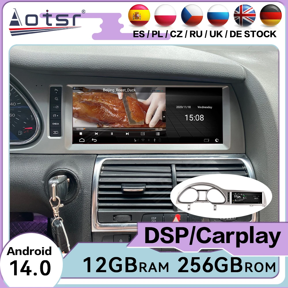 

Touch Screen Android 14 Auto Multimedia Car Radio For Audi Q7 2006-2015 Car GPS Navigation Audio Stereo Head Unit Auto Carplay