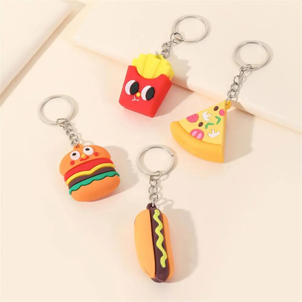 Simulation Food Car Keychain Colorful Lovely Backpack Ornament Key Holder Pendant Creative Cartoon King Ring Holder
