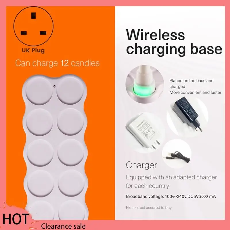 Rechargeable RGB LED Tea Wax Light Electronic Tea Candle Lamp Atmosphere Decorative For Wedding, Home Decor UK Plug