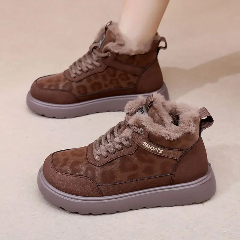 Botas de Nieve de Invierno para Mujer 2027, con Suela Gruesa, Forradas de Pelo, Cálidas, Botines de Tobillo con Cordones, Antideslizantes, Botas Cortas Casuales para Exteriores