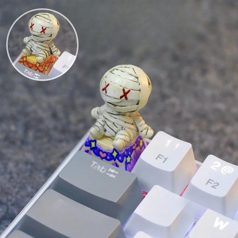 Personalized Mummy Keycaps Cute Mechanical Keyboard Accessories Customized Halloween Christmas Keyboard Decoration Gifts