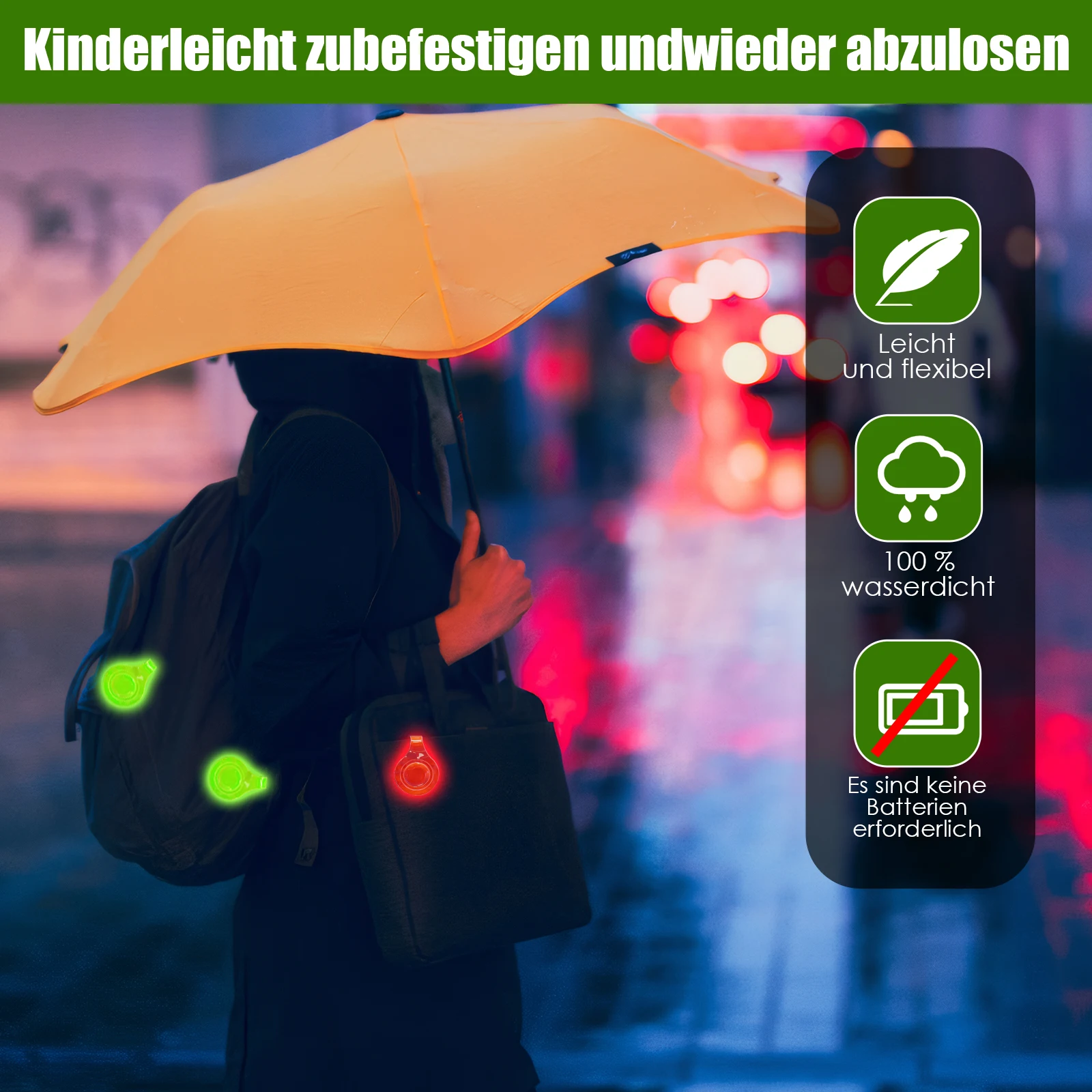 6 قطع من المشابك المغناطيسية العاكسة للدراجات الهوائية الآمنة للأطفال وحقائب الظهر العاكسة لأجزاء المشي الليلية