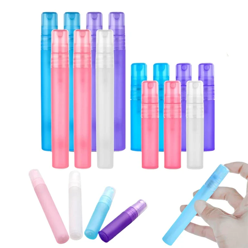 

100Pcs Portable 3ML/5ML/8ML/10ML Mini Frosted Plastic Pen Shape Perfume Sample Spray Bottles Refillable Empty Travel Containers