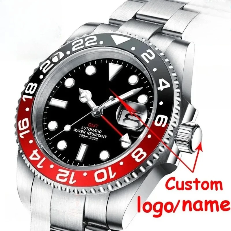 DONG Store 40MM Men's Automatic Mechanical Sports Watch, 904L Stainless Steel, World Time