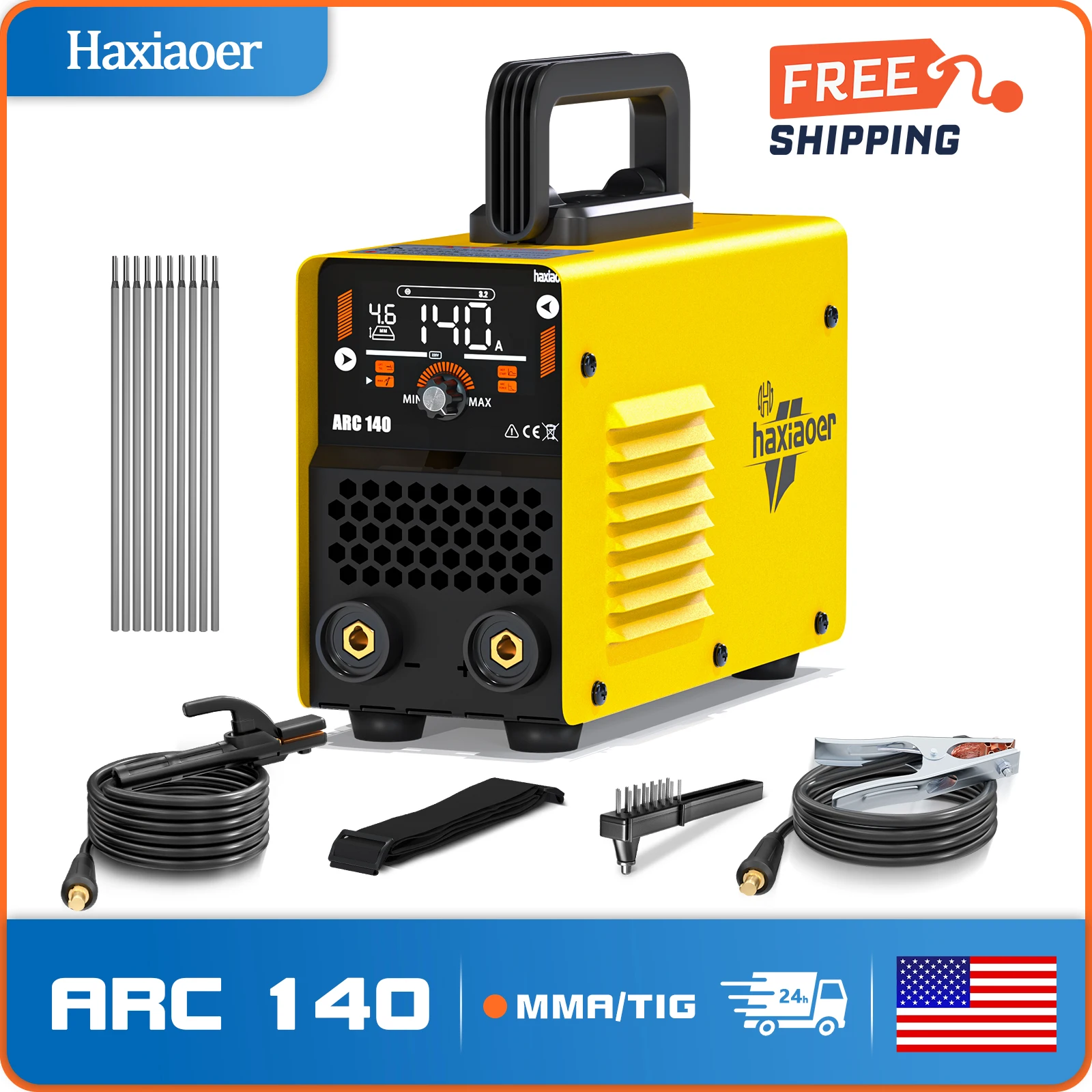 

HAXIAOER ARC140 120A 110v portable professional welding machine automatically matches electrode diameter and welding thickness