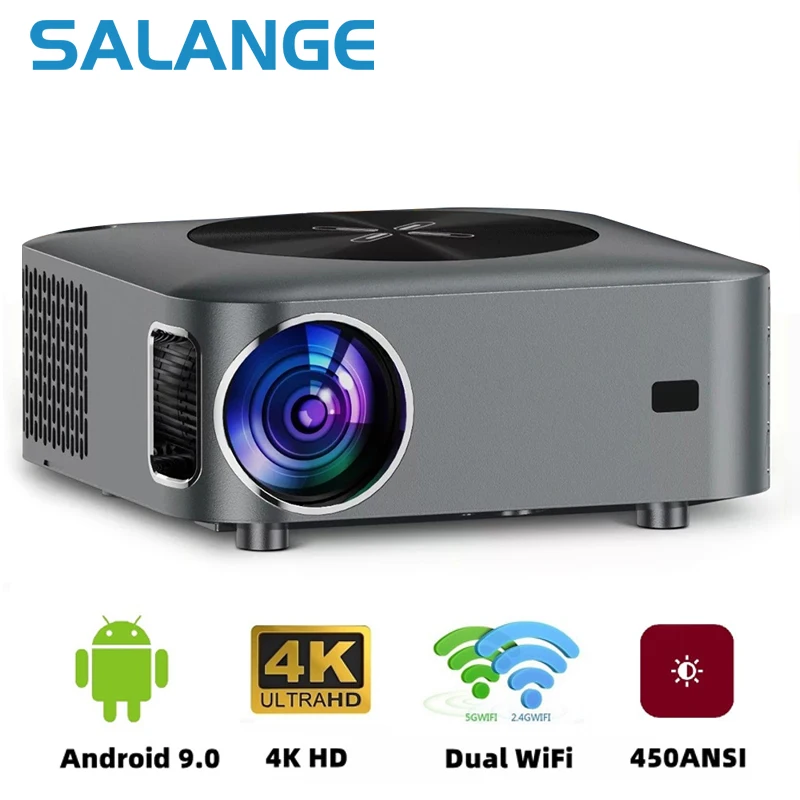 Salange FULL Hd 1080P Projector 5G WiFi Smart Android Home Theater 4K Video Bluetooth 450ANSI Outdoor Proyector 4P/4D Keystone