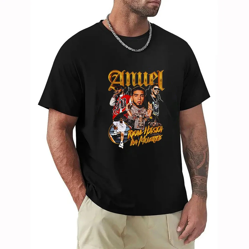 

Personalized T-shirt Anuel AA New in Tops Men's Oversize T-shirt Y2k Clothing Gifts for Boyfriend Streetwear Vintage Tee