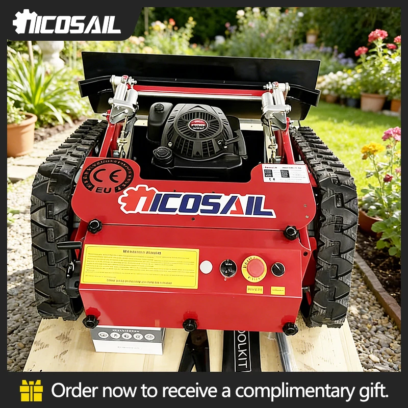 Compact Lightweight Remote Control Lawn Mower CE Marked For European Small Garden