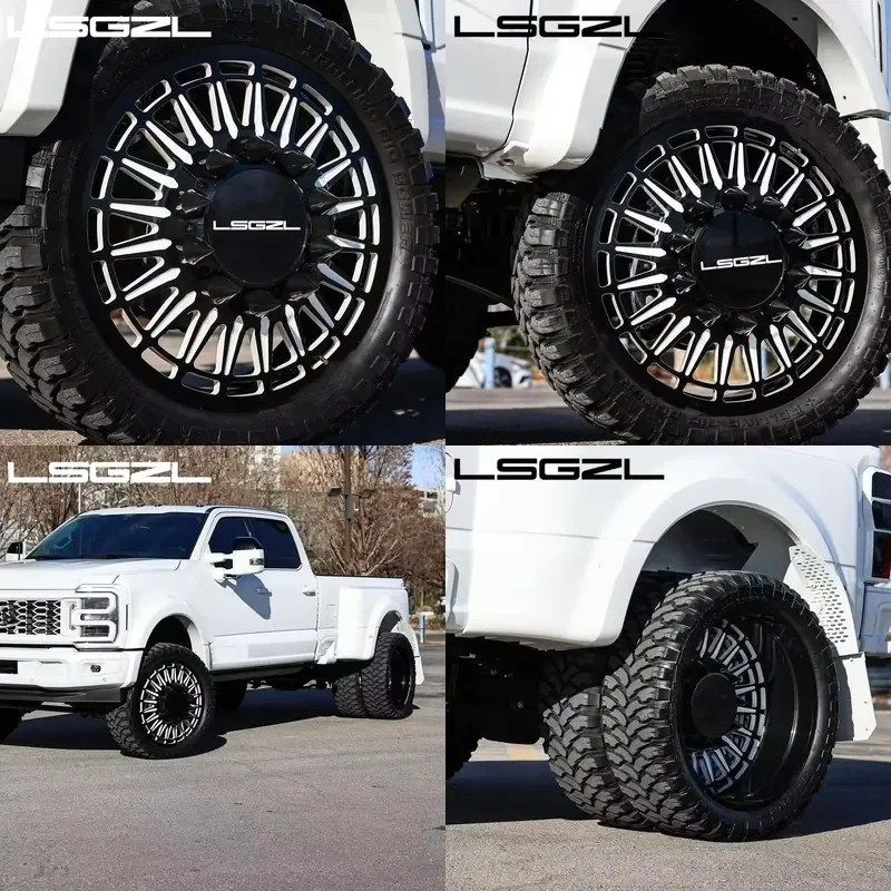 

i LSGZL Custom 10x225 8x200 8x180 8x170 8x6.5 6x5.5 6x139.7 Dually Wheels 22 24 26 Inch Forged OffRoad Wheels Dually Forged
