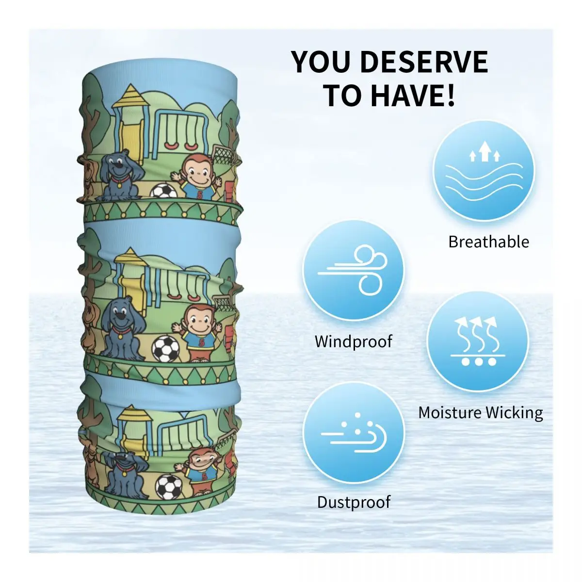 Let's Play Scarf Neckerchief Neck Face Mask Polyester