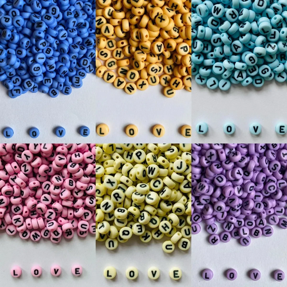 100-500pcs Acrylic Mixed Colorful Letter Beads Round Flat Loose Spacer Alphabet Beads For Jewelry Making DIY Necklace Bracelet