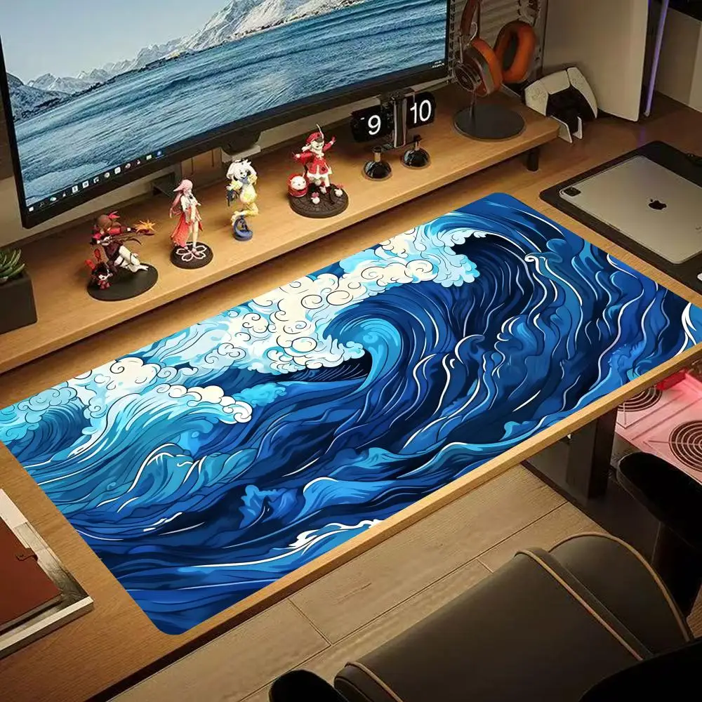 

'XAXC'Large Gamer Mouse Mat Gaming Mouse Pad Great Wave Gaming Mouse Pad Office Table Carpet Gaming Mats Computer Big Deskmat
