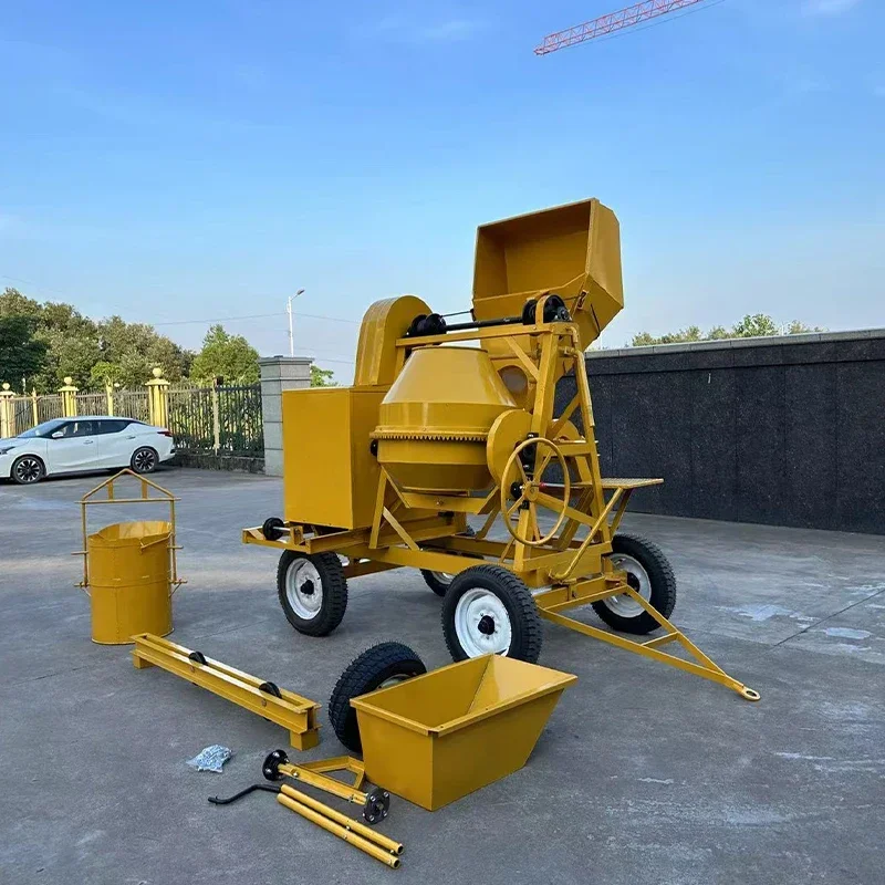 2026-Factory Direct Sale Mini Portable 350L/500L/750L Concrete Mixer Construction Cement Mixer With Pump Motor Engine Core