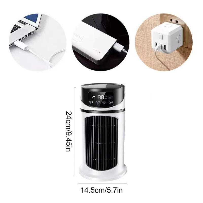 مروحة مكتب متعددة الوظائف، مبرد هواء تبخيري صغير، مكيف هواء محمول، مروحة تبريد قابلة للتعديل، سهلة الاستخدام