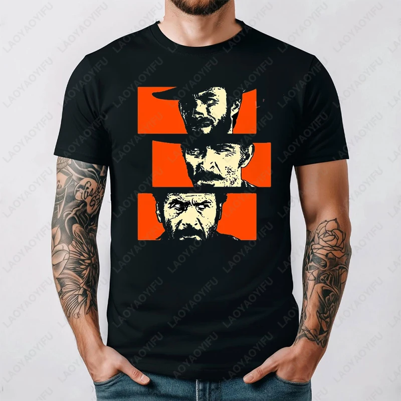 Il Buono Brutto CattivoThe Good The Bad and Ugly Blondie Angel Eyes Tuco Cowboy camiseta hombres mujeres Camiseta de algodón