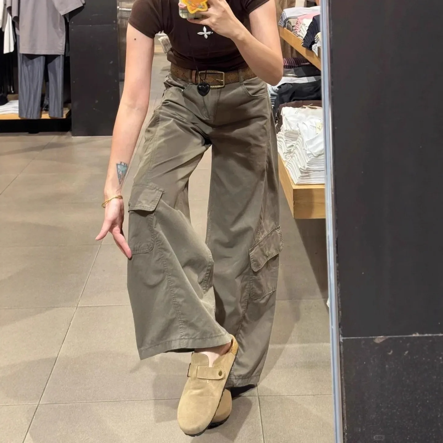 plus Size Wide Leg Workwear Pants Women's Spring Autumn Winter Good Looking Loose Knife Trousers for plus Size Women